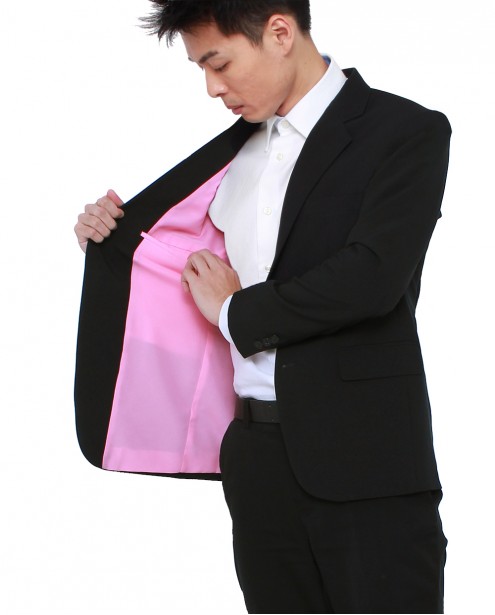 Off-the-rack Tailored Black Blazer w/ Pink Lining