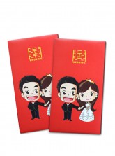 Cartoon Bride and Groom Red Packets (5pcs/pack) - Rectangular