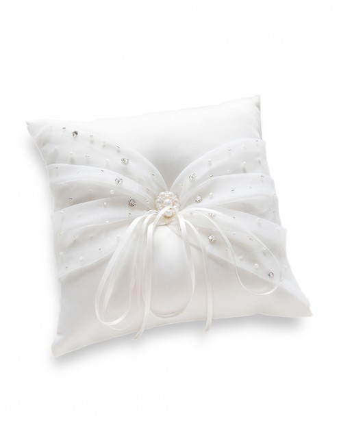 Hand-Sewn Beads and Crystals Wedding Ring Pillow