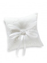 Embroidered Floral Wedding Ring Pillow
