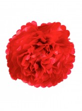 Paper Flower Pom Pom - Red (Available in 6" / 8" / 10" / 12" / 14" / 16")