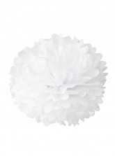 Paper Flower Pom Pom - White (Available in 6" / 8" / 10" / 12" / 14" / 16")